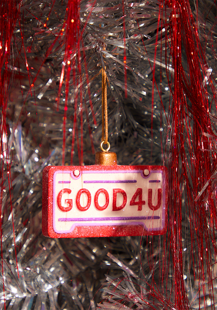 'Good 4 U' License Plate Ornament